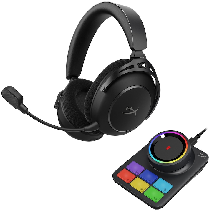 Casti Gaming Wireless Hyperx Cloud Alpha 2 Difuzoare Dual Chamber De 53 Mm Autonomie Max 250 De Ore Statie De Baza Rgb Conexiune Simultana 2 4Ghz Bluetooth Multiplatforma Software Ngenuity Negru Rsgem