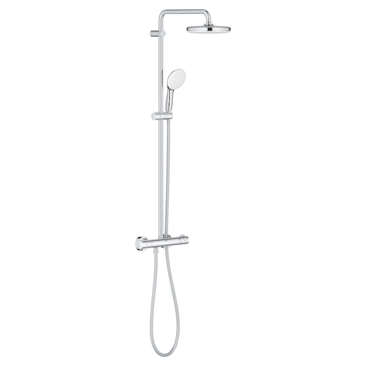 Sistem De Dus Cu Baterie Termostat Grohe Tempesta 210 26811001 Montare Aparenta Palarie Dus 210 Mm Para Dus 110 Mm Furtun Dus 175 Cm Crom Rsgemag6345709X 26811001