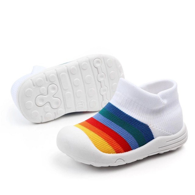 Reducere  Mocasini tip adidas albi – Curcubeu