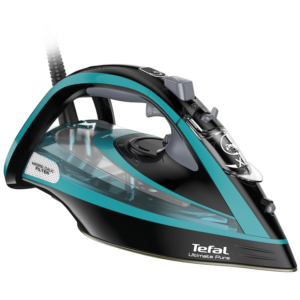 Reducere  Fier de calcat Tefal FV9844E0 Ultimate Pure, 3200 W, Talpa Durilium AirGlide Autoclean, jet de aburi 250gr/min, Micro-Calc Filter 2in1, Negru/Bleu