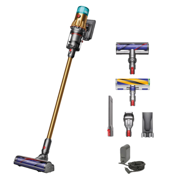 Reducere  Aspirator vertical fara fir Dyson V12 Slim Detect Absolute 448870-01, 545 W, cu filtru HEPA, autonomie 60 de minute, 3 moduri de curatare, Auriu